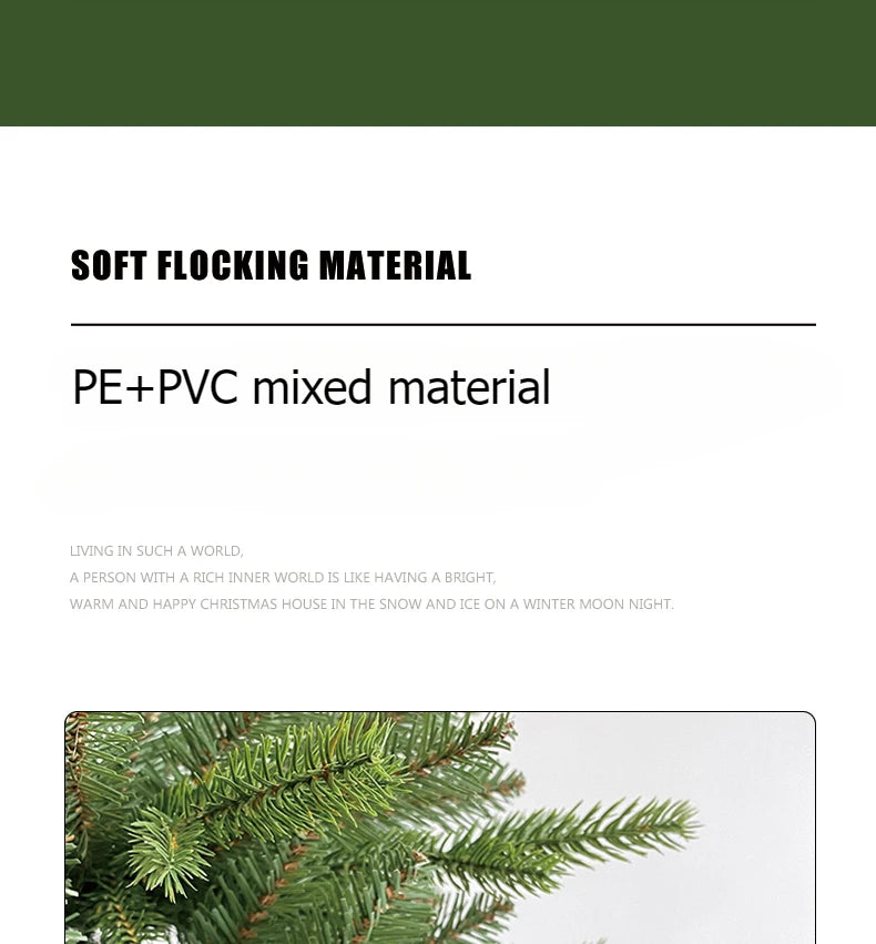 PE+PVC Artificial Christmas Tree with LED Lights High-grade Encrypted Christmas Tree 1.2m~3m Christmas Atmosphere Decorations