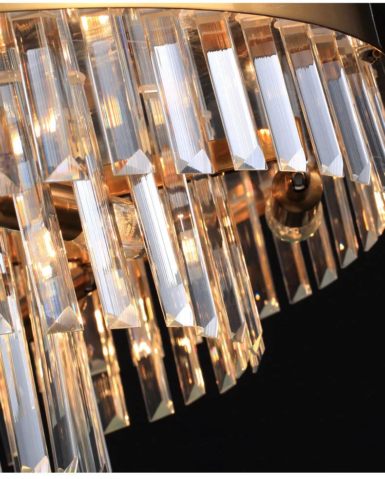 Modern Ceiling Chandelier Luxury Indoor Decorations Dining Living Room Crystal Pendant Lighs Dimmable Golden Lighting Fixtures