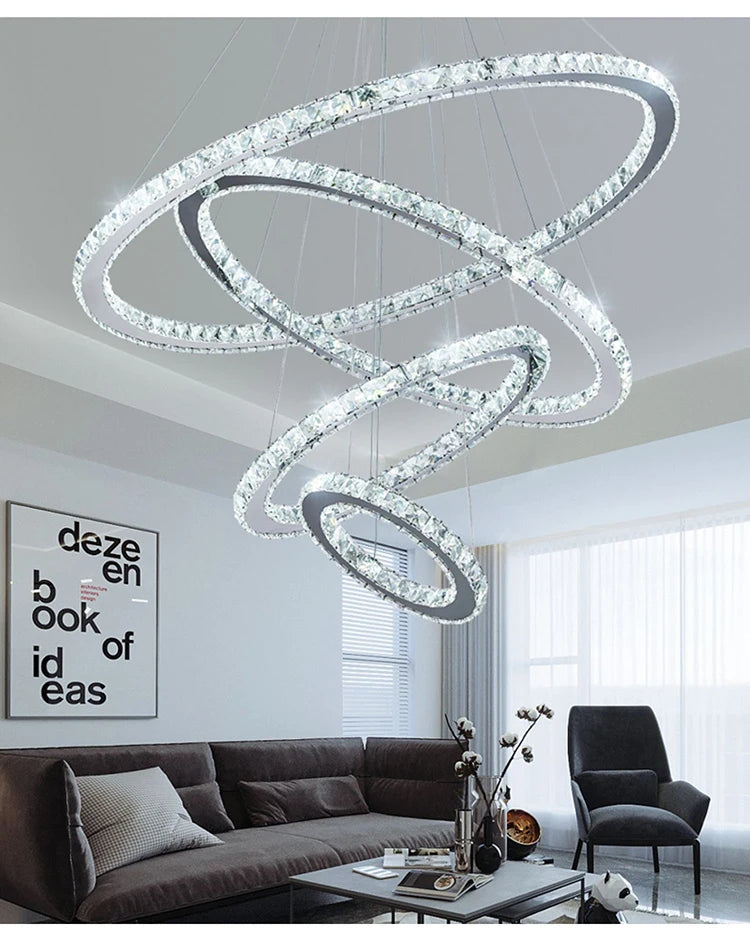 Moonriver Lighting Modern Crystal Hanging Lamps for Ceiling Living Room Bedroom Chandelier Home Decorations Pendant Light Lustre