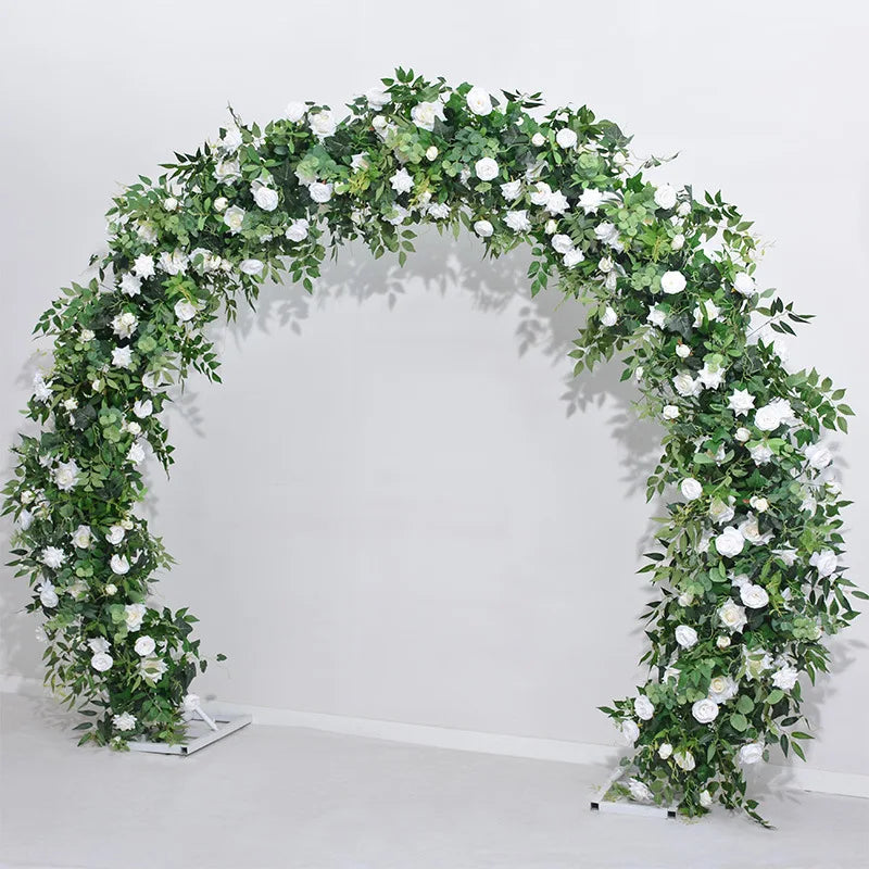 2M Green Plants Rose Arches Outdoor Wedding Decoration Circular Flower Doors Church Lawns Wedding Decorations Artificial Flowers