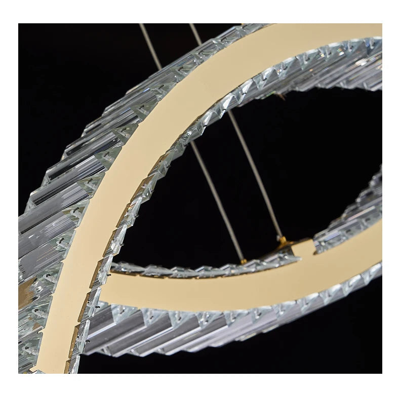 Modern Dining Living Room Ceiling Chandelier Luxury Home Decorations Crystal Pendant Lights Gold luster Long Dimmable Led Lamp