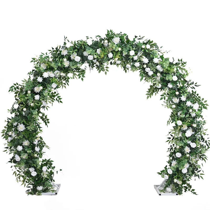 2M Green Plants Rose Arches Outdoor Wedding Decoration Circular Flower Doors Church Lawns Wedding Decorations Artificial Flowers