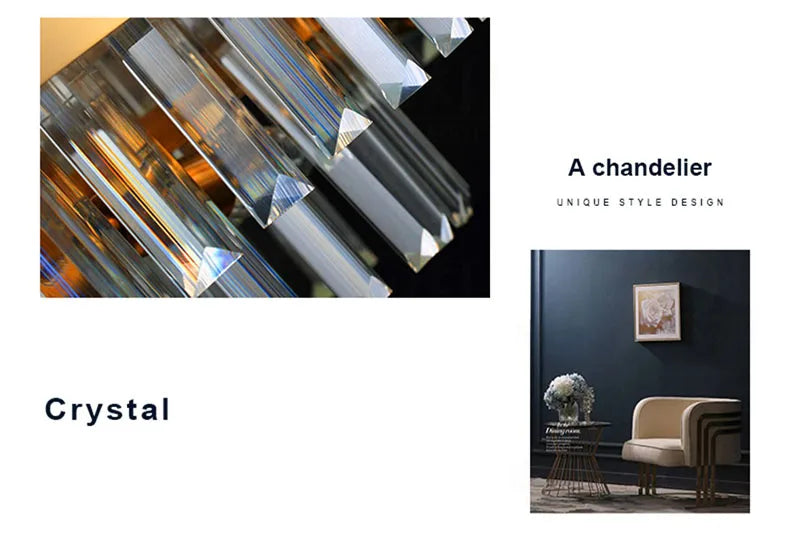 Modern Ceiling Chandelier Luxury Indoor Decorations Dining Living Room Crystal Pendant Lighs Dimmable Golden Lighting Fixtures