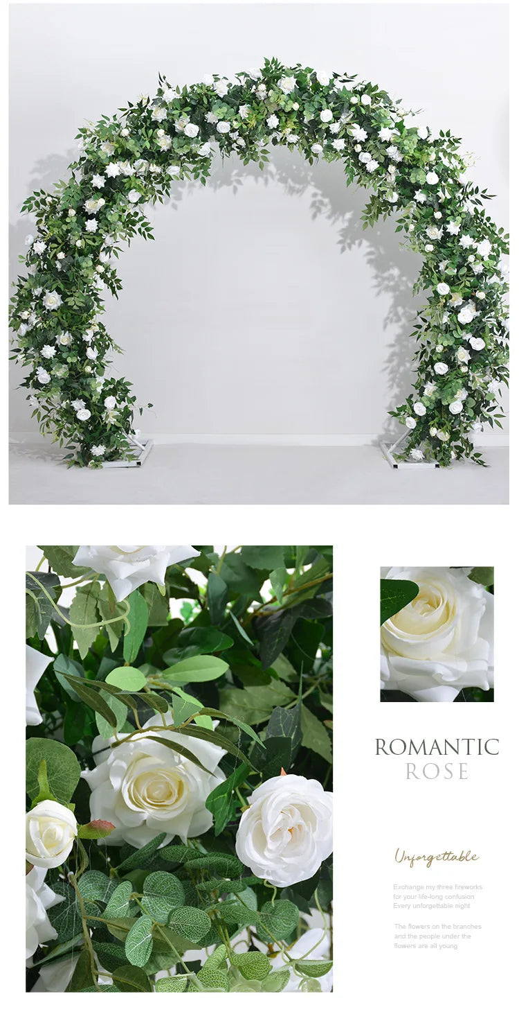 2M Green Plants Rose Arches Outdoor Wedding Decoration Circular Flower Doors Church Lawns Wedding Decorations Artificial Flowers