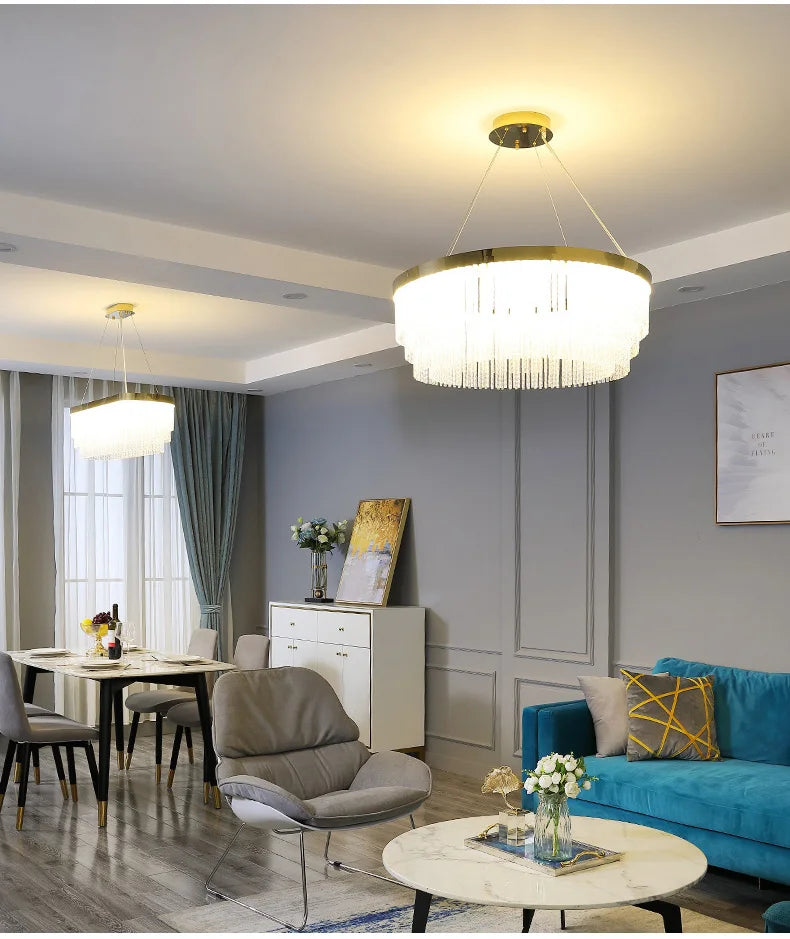 Luxury Crystal Modern Ceiling Chandelier Lights Ceiling Pendant Lamp Home Decorations Chandeliers Lighting for Living Room Light