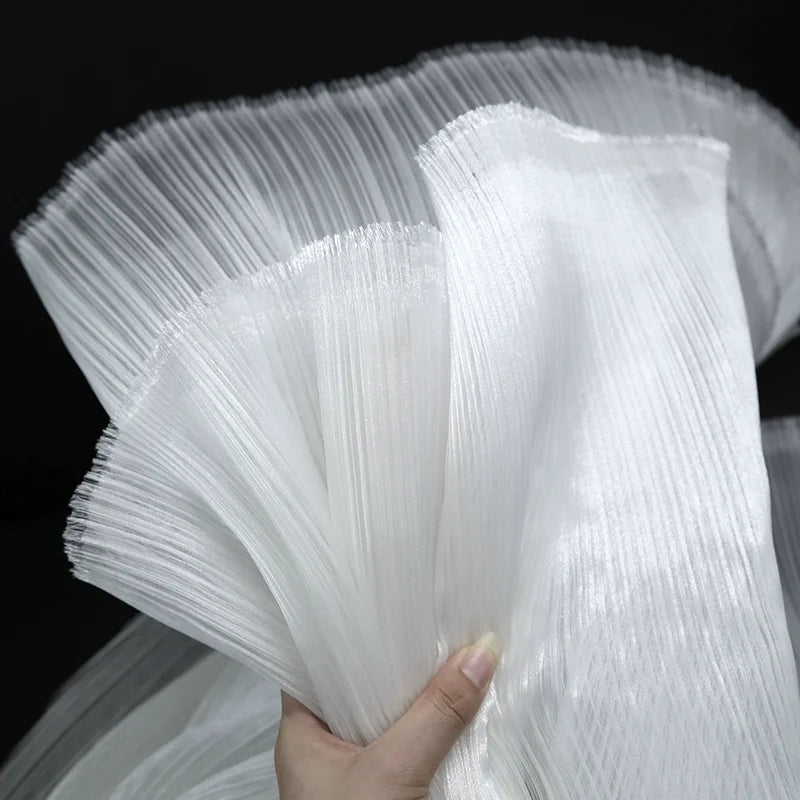 Pleated Organza DIY Handmade Gauze Flowers for Wedding Background Decor Party Stage Modeling Christmas Window Home Decorations