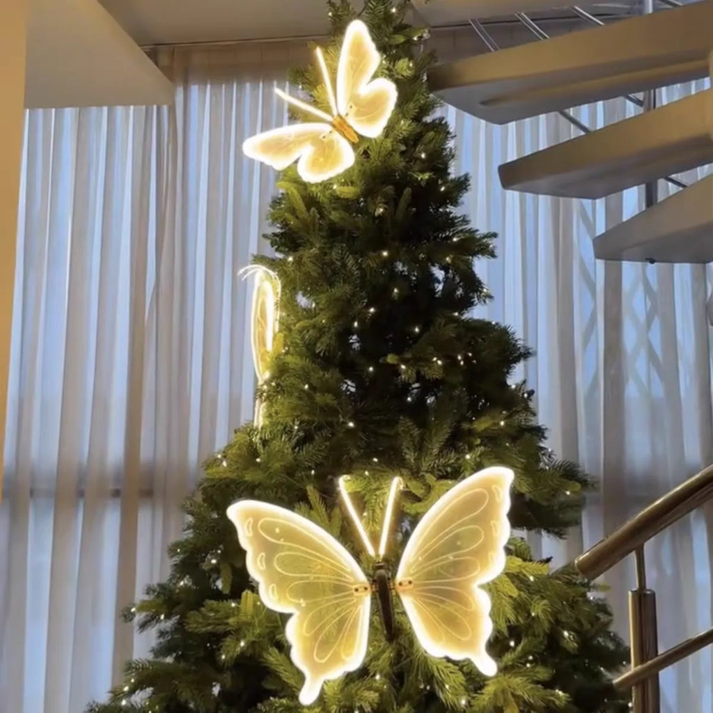 2/4 pieces of LED outdoor simulation dynamic static butterfly lights holiday party decorations home decor