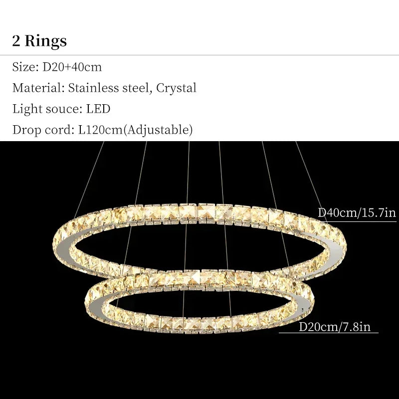 Moonriver Lighting Modern Crystal Hanging Lamps for Ceiling Living Room Bedroom Chandelier Home Decorations Pendant Light Lustre