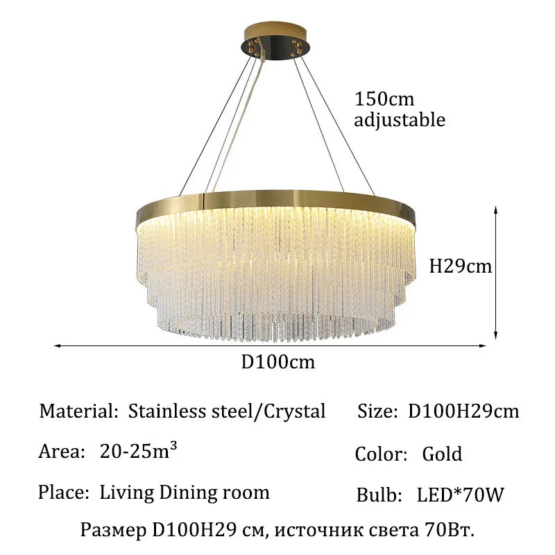 Luxury Crystal Modern Ceiling Chandelier Lights Ceiling Pendant Lamp Home Decorations Chandeliers Lighting for Living Room Light