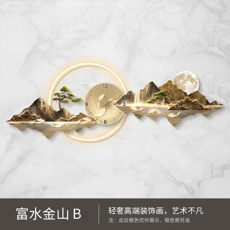 Large Led Wall Clocks Art Mural Luxury Wooden Restaurant Nordic Minimalist Wall Watch Fashion Relogio De Parede Room Decorations