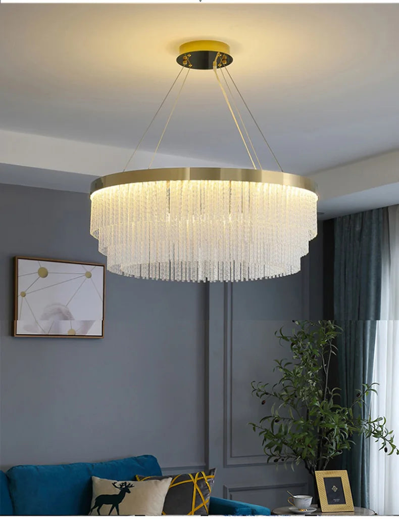 Luxury Crystal Modern Ceiling Chandelier Lights Ceiling Pendant Lamp Home Decorations Chandeliers Lighting for Living Room Light