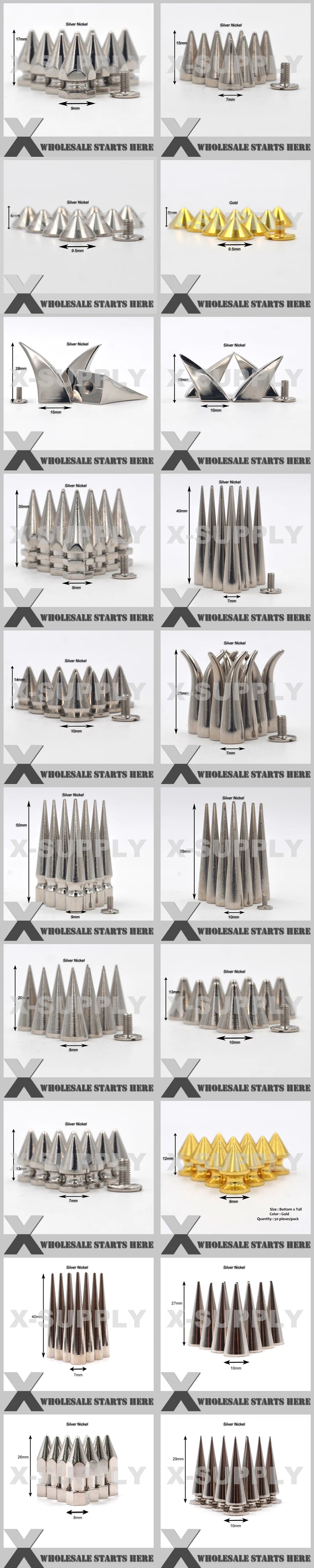 29x115mm Giant Huge Screwed Back Spike Studs,Used For Leather Choker,Shoes,Punk Decorations