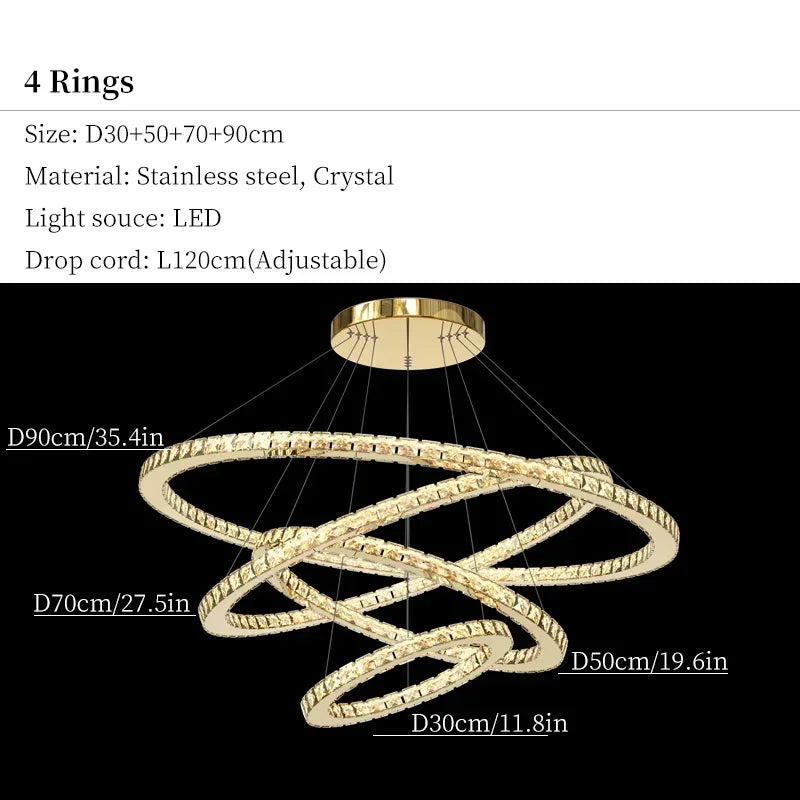 Moonriver Lighting Modern Crystal Hanging Lamps for Ceiling Living Room Bedroom Chandelier Home Decorations Pendant Light Lustre