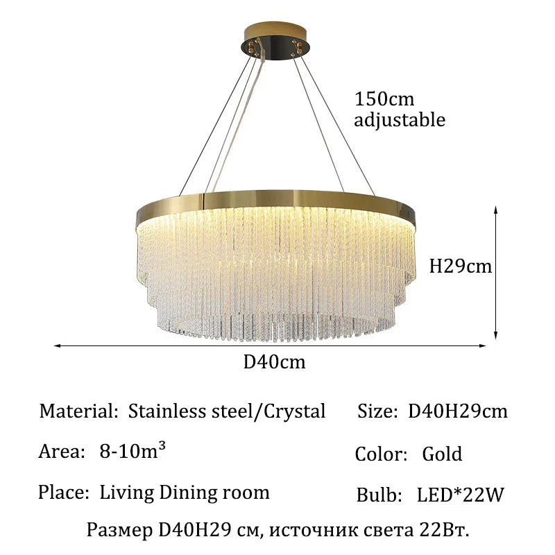 Luxury Crystal Modern Ceiling Chandelier Lights Ceiling Pendant Lamp Home Decorations Chandeliers Lighting for Living Room Light